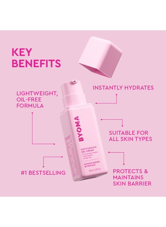 BYOMA Moisturising Gel Cream (50ml) Lightweight Oil Free Daily Moisturiser with Barrier Repair, Niacinamide and Green Tea, for All Skin Types - Alcohol Free, Vegan - Image 3